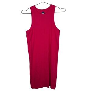 Old Navy Womens Ribbed Tank Mini Dress Pink Sleeveless Crew Neck‎ Large